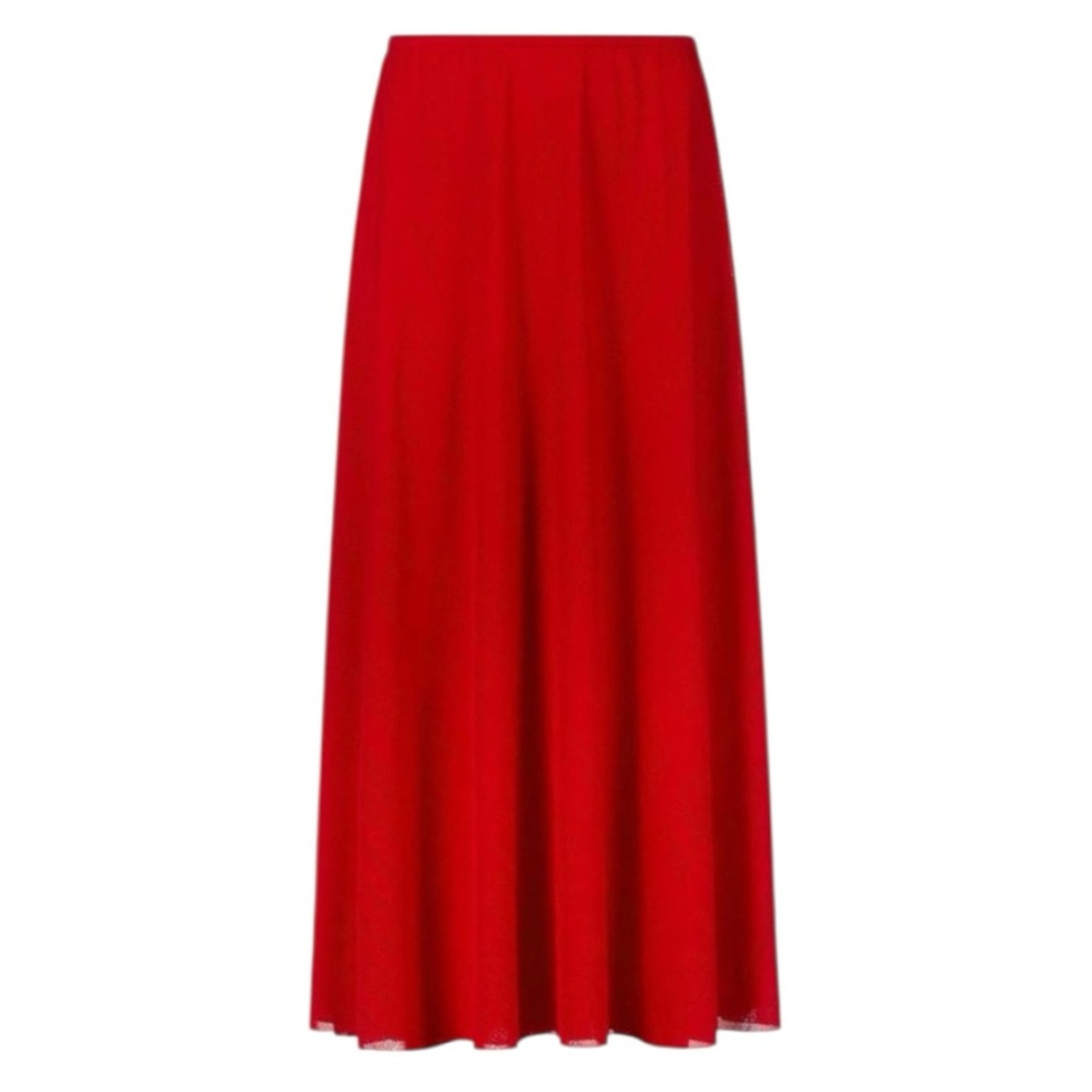 Balenciaga Stretch-Rock Midi Red Skirt Size 40 Medium A-Line Designer